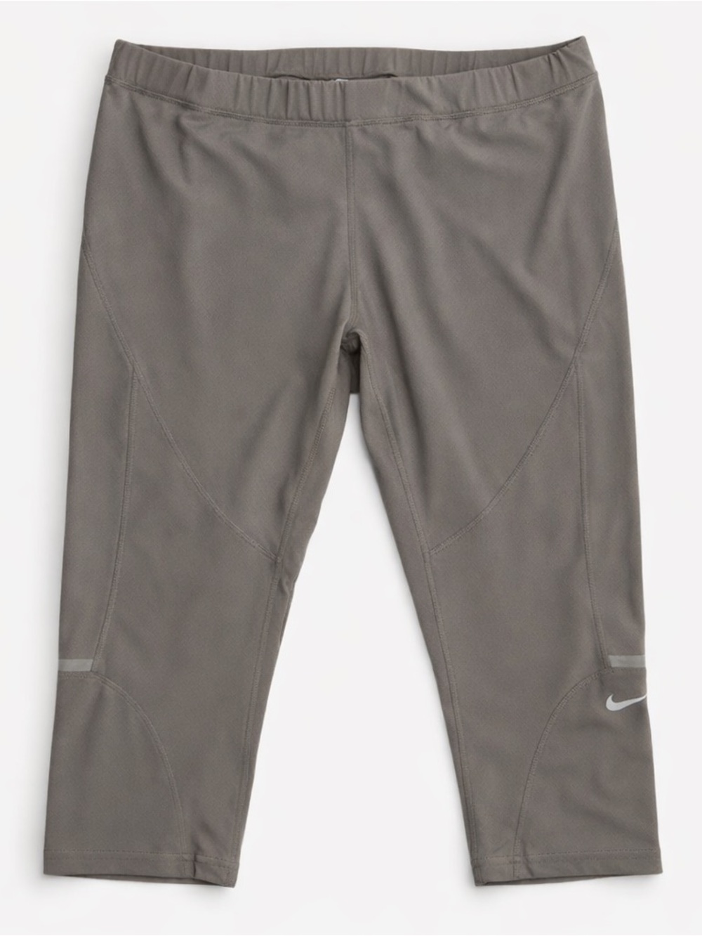 Nike Cropped Leggings Women L Gray Athletic Running Gym Activewear